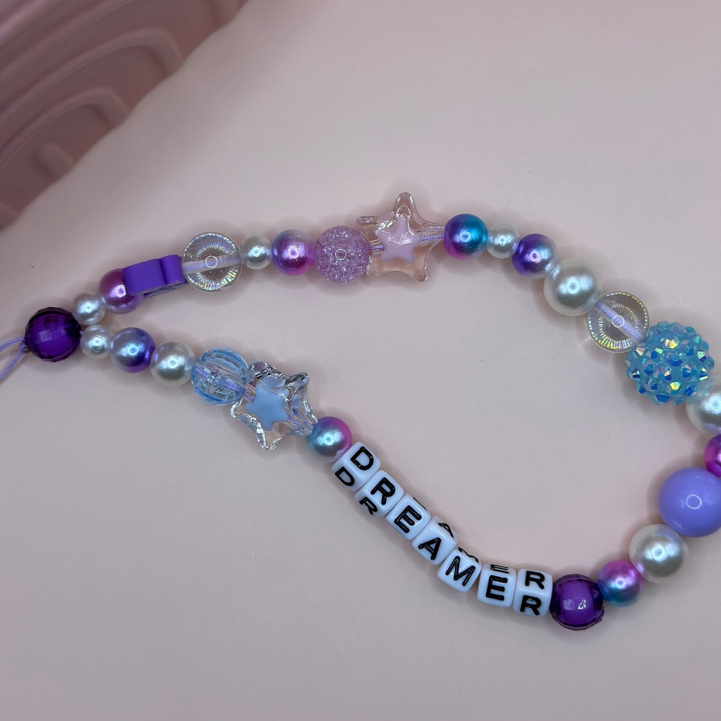 Dreamer Beaded Phone Charm Strap, Y2K Kawaii Cellphone Accessory