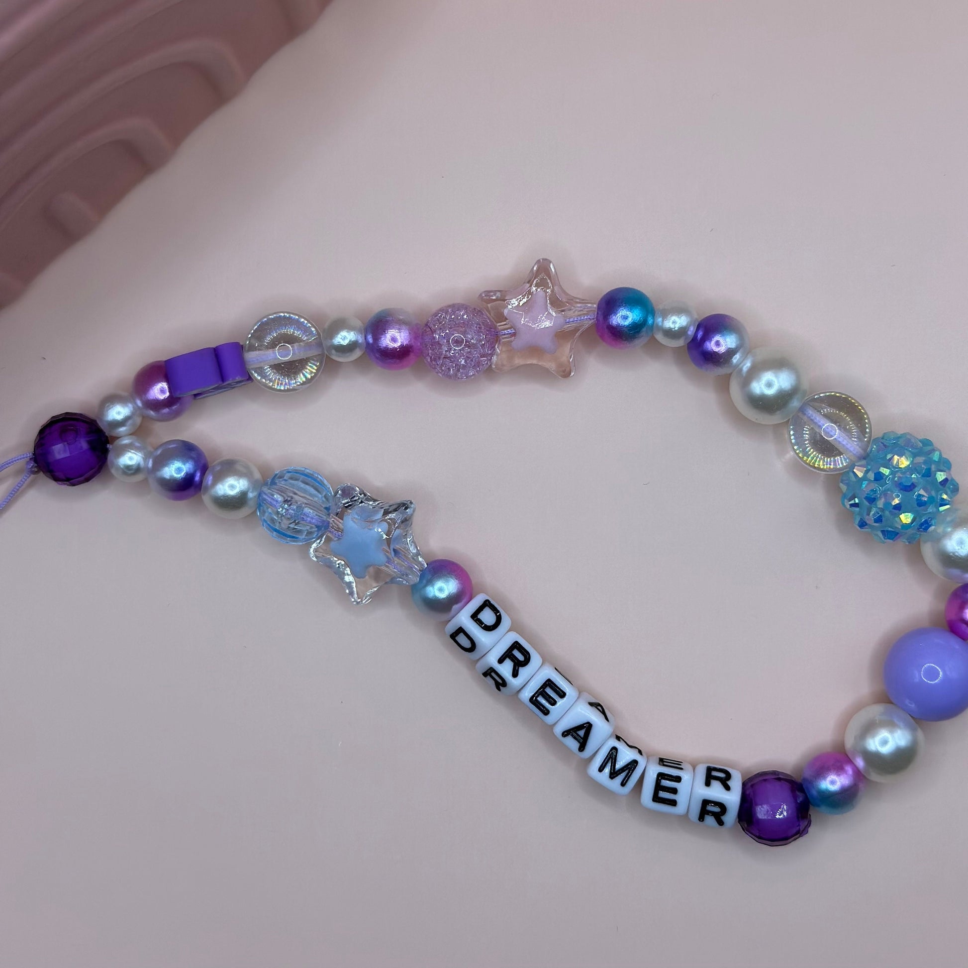 Dreamer Beaded Phone Charm Strap, Y2K Kawaii Cellphone Accessory