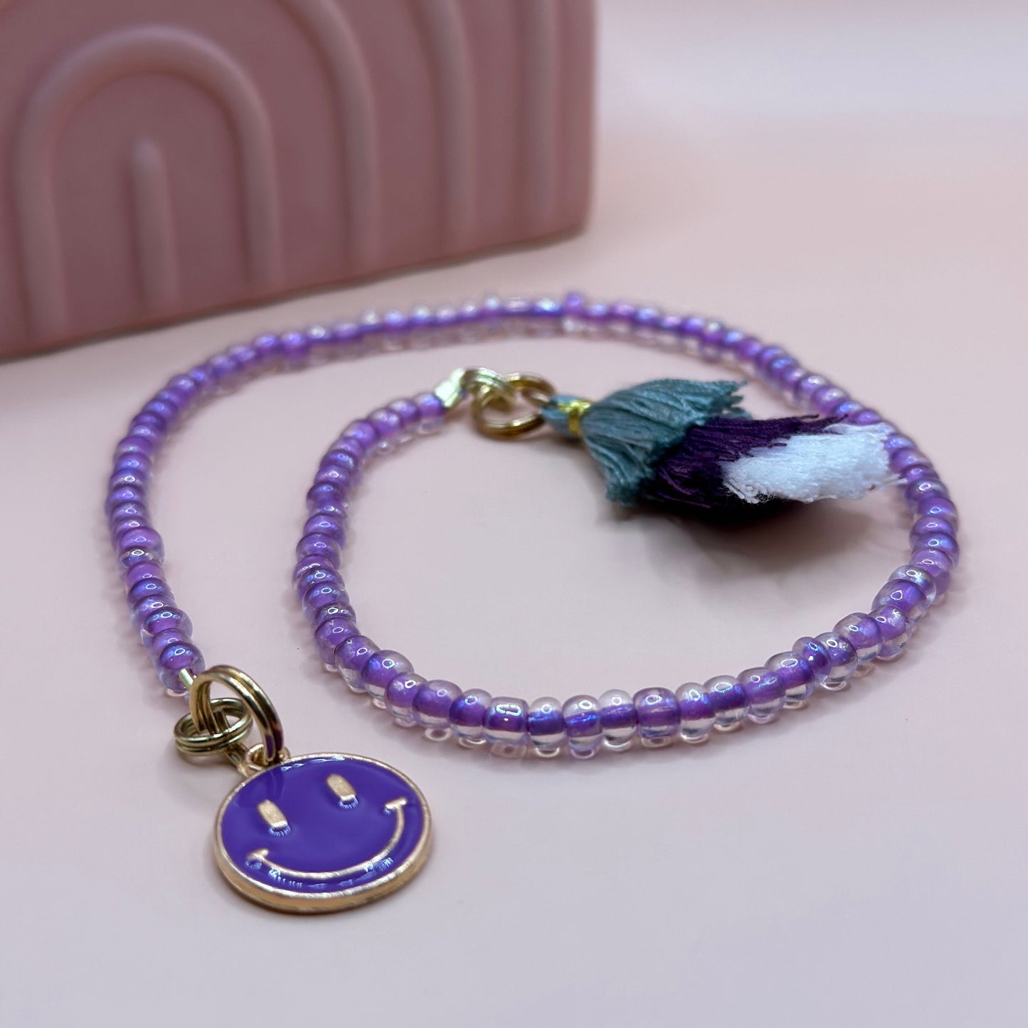 Custom Beaded Bookmark, Smiley Face Charm, Tassel, Gift for Reader, Book Lover Charm