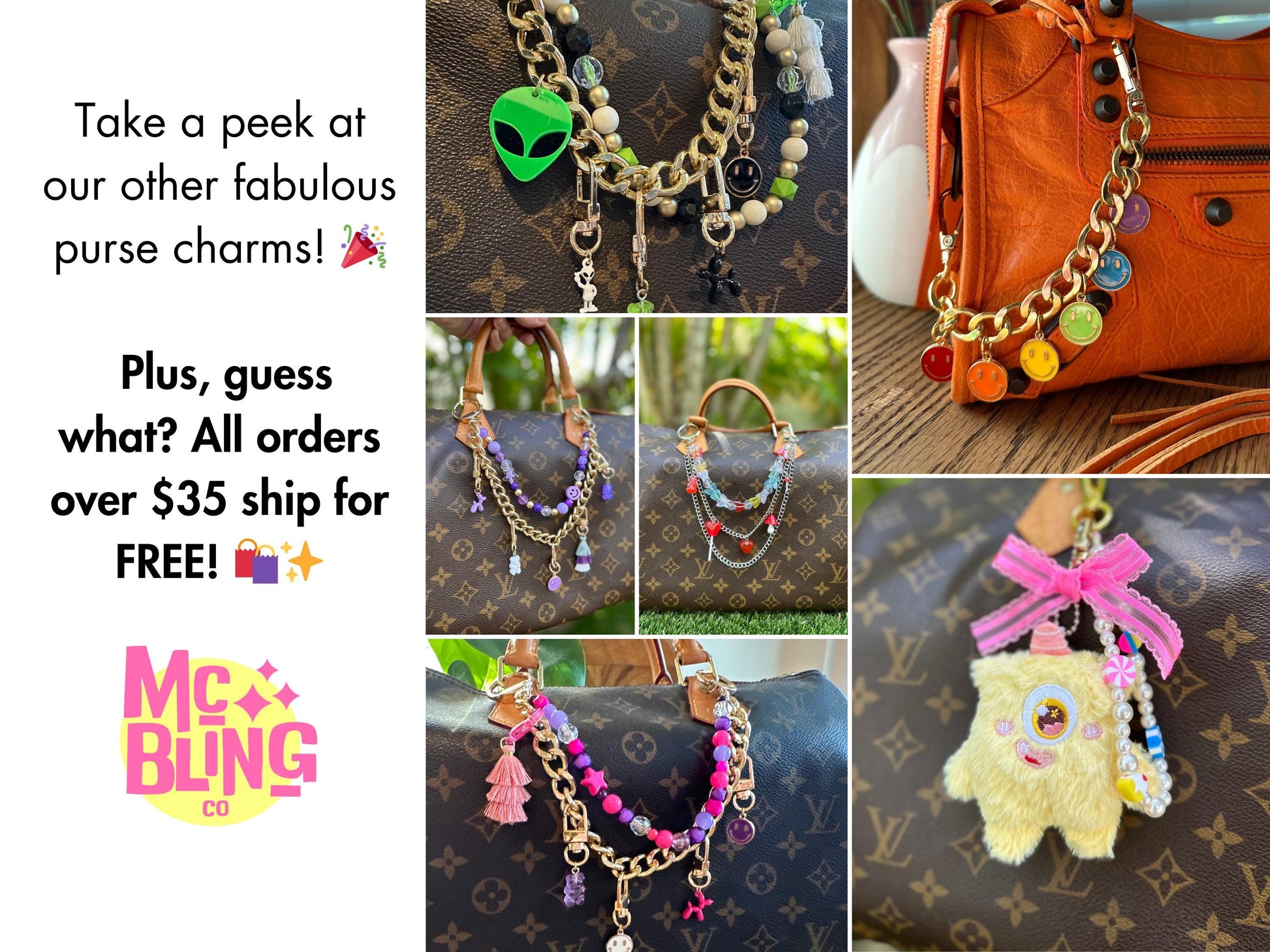 Western Glam purse charm | Cute purse strap with cowgirl charms | purse jewelry | trendy coastal cowgirl aesthetic