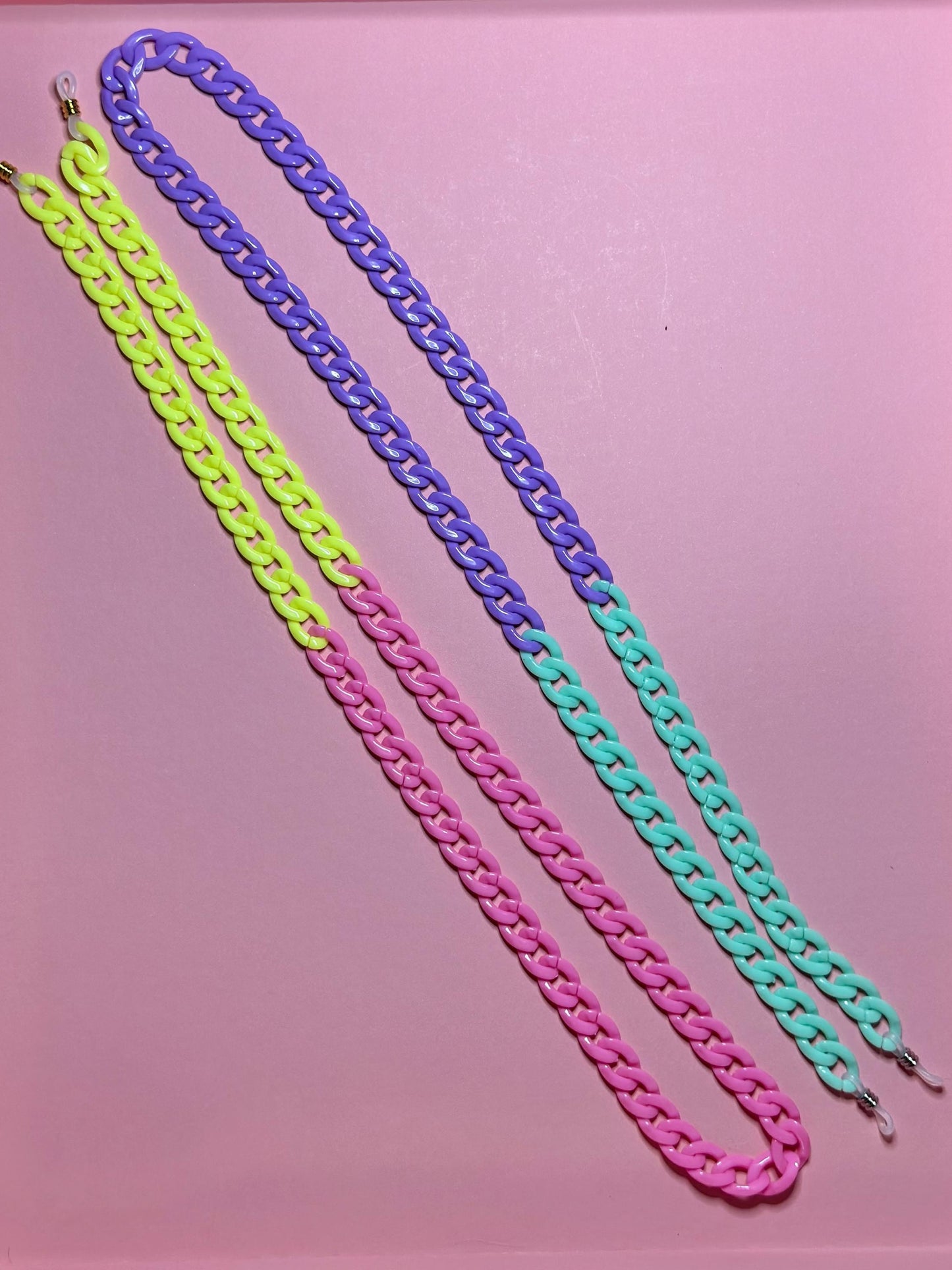 Color Block Glasses Chain: Chunky Acrylic Sunglasses Lanyard, Maximalist Style, Summer Festival Wear