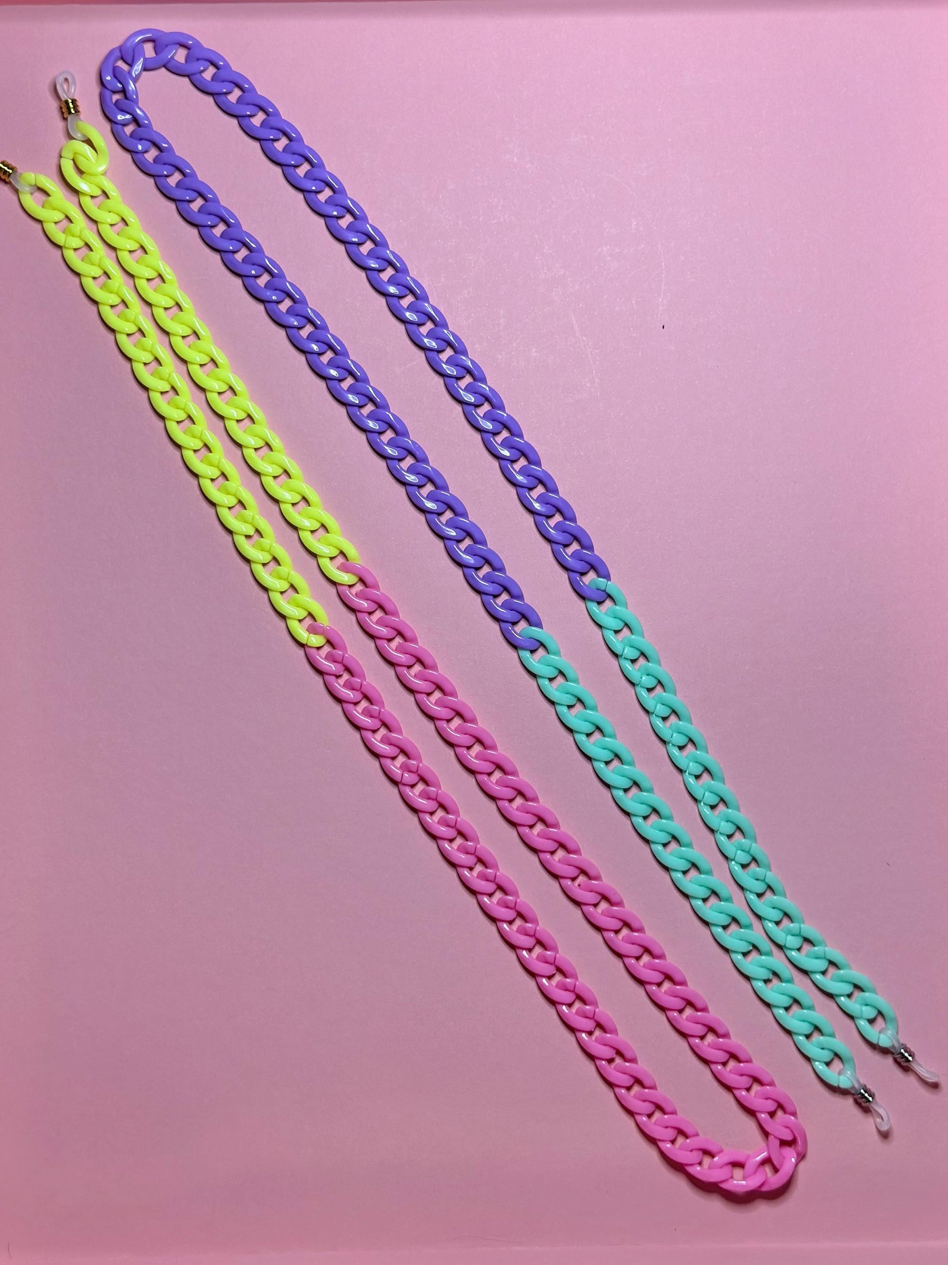 Color Block Glasses Chain: Chunky Acrylic Sunglasses Lanyard, Maximalist Style, Summer Festival Wear