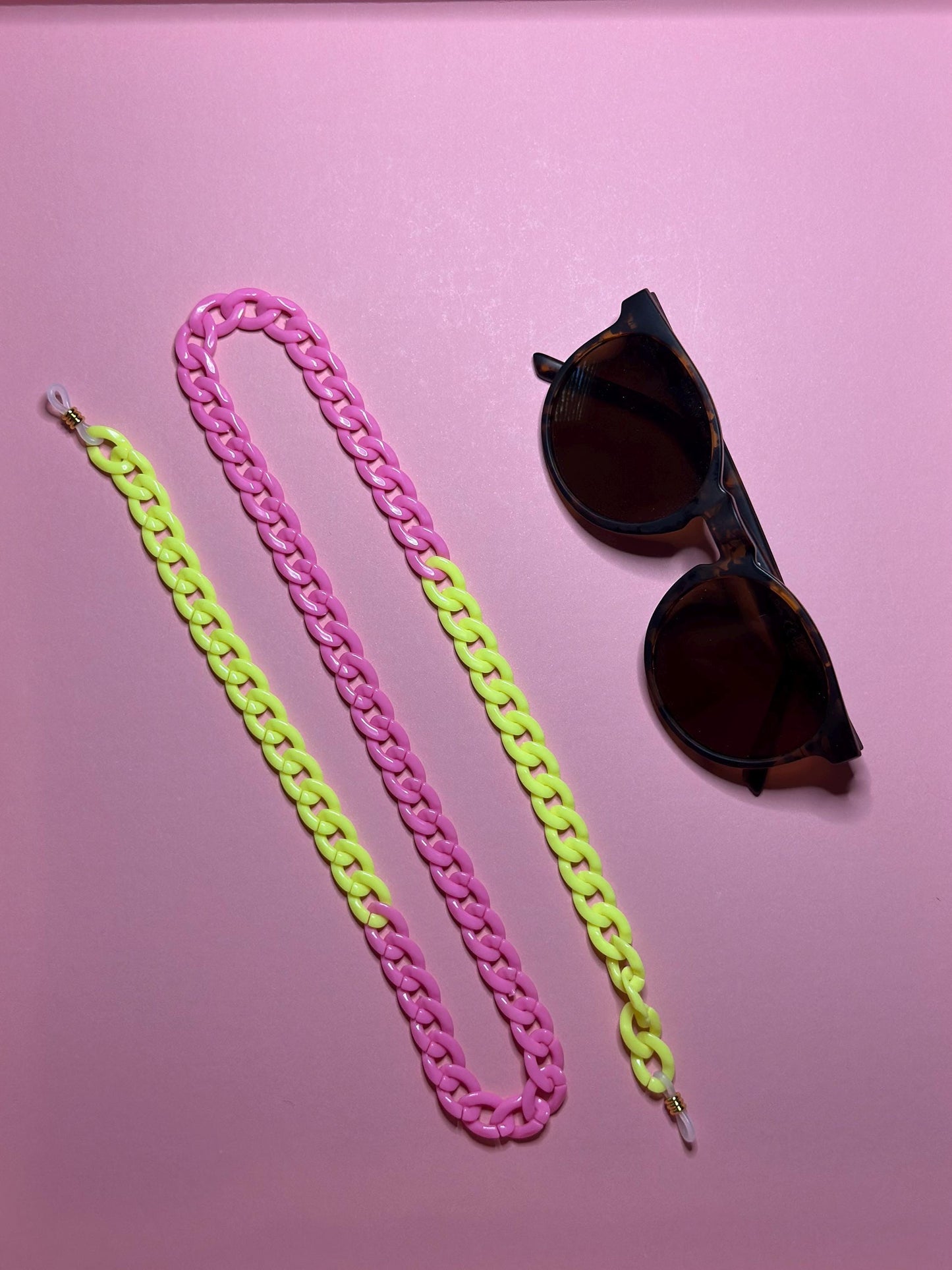 Color Block Glasses Chain: Chunky Acrylic Sunglasses Lanyard, Maximalist Style, Summer Festival Wear