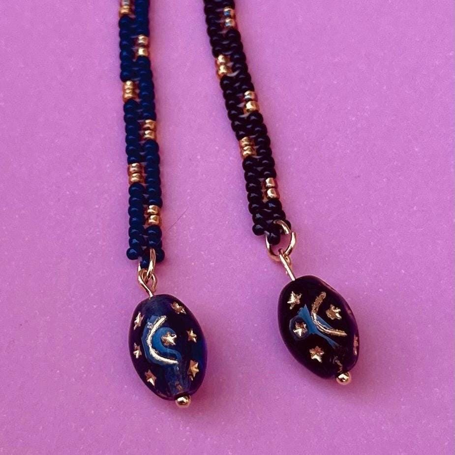 Witchy Beaded Bookmark with Celestial Star Charm Bead for Book Lovers and Avid Readers