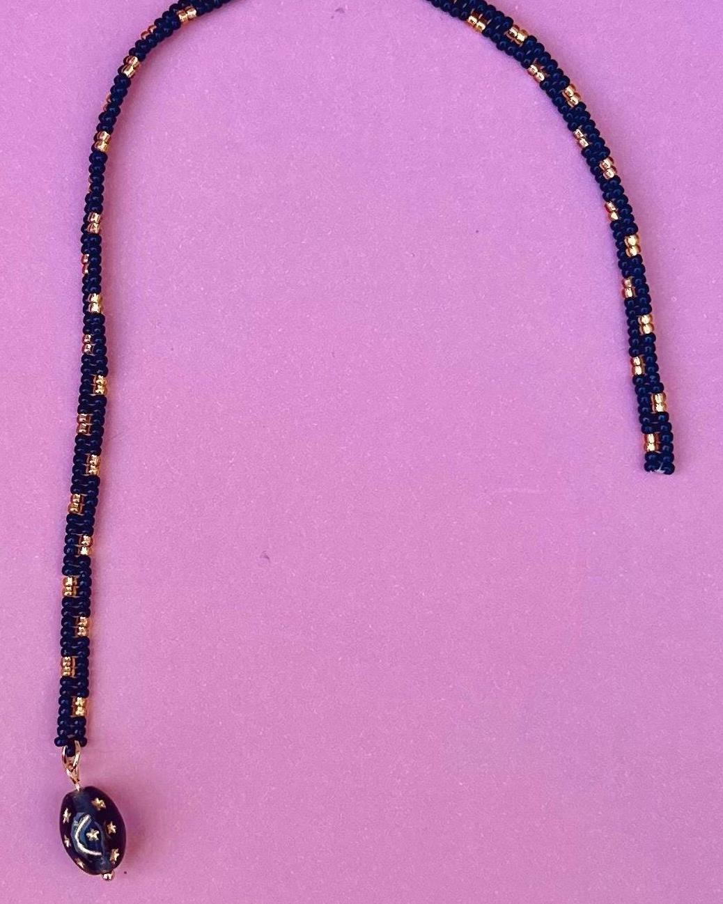 Witchy Beaded Bookmark with Celestial Star Charm Bead for Book Lovers and Avid Readers