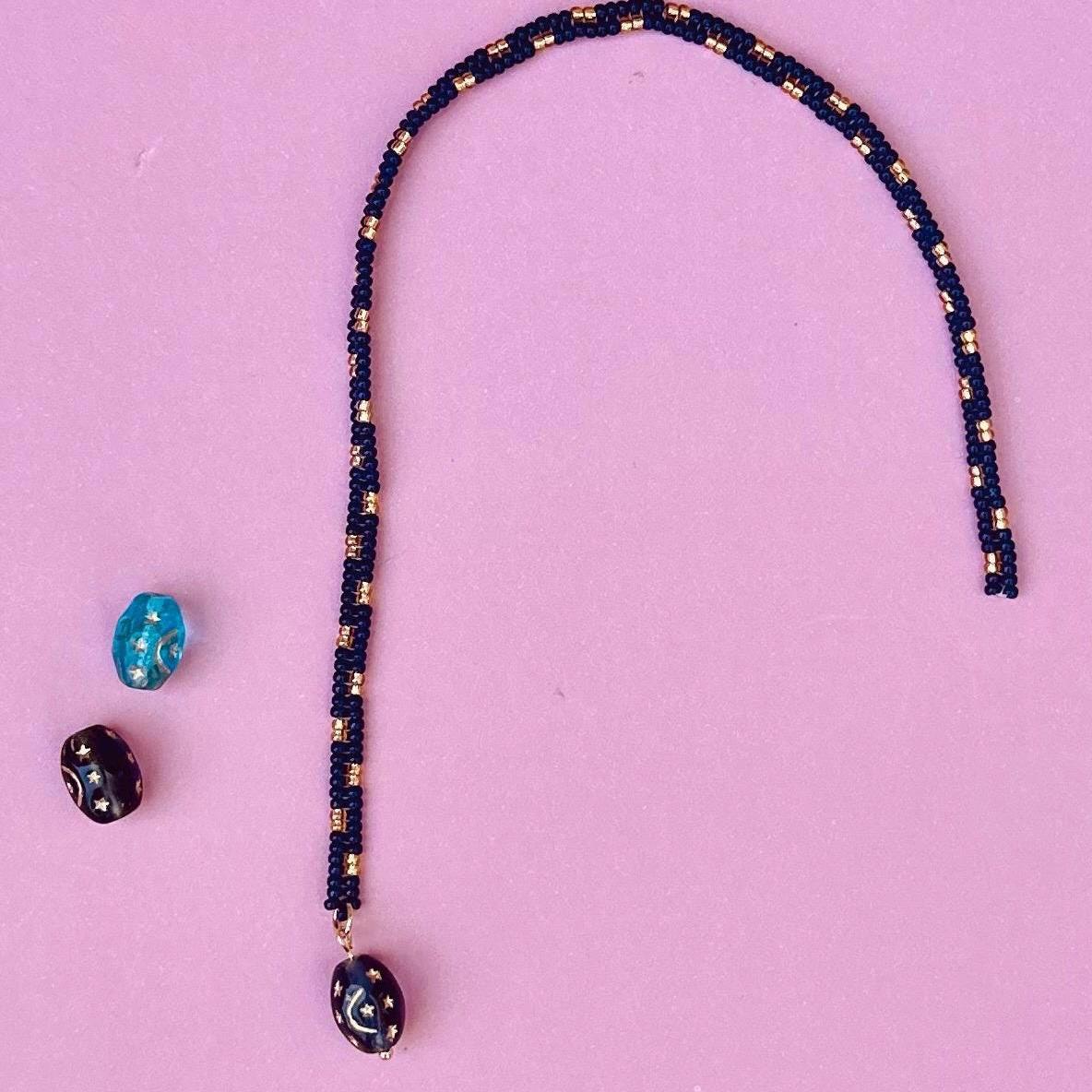 Witchy Beaded Bookmark with Celestial Star Charm Bead for Book Lovers and Avid Readers